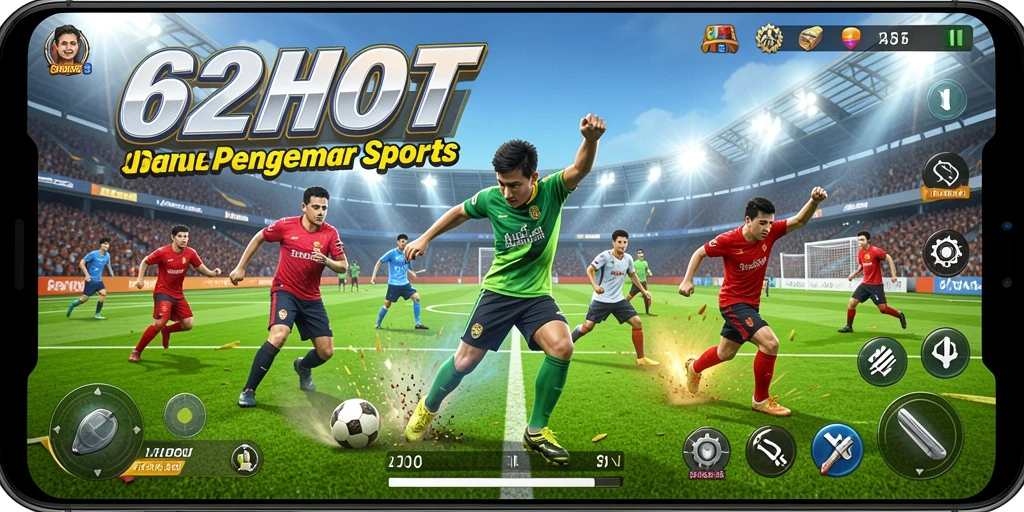Tampilan gameplay mendebarkan di 62HOT yang menampilkan aksi olahraga.