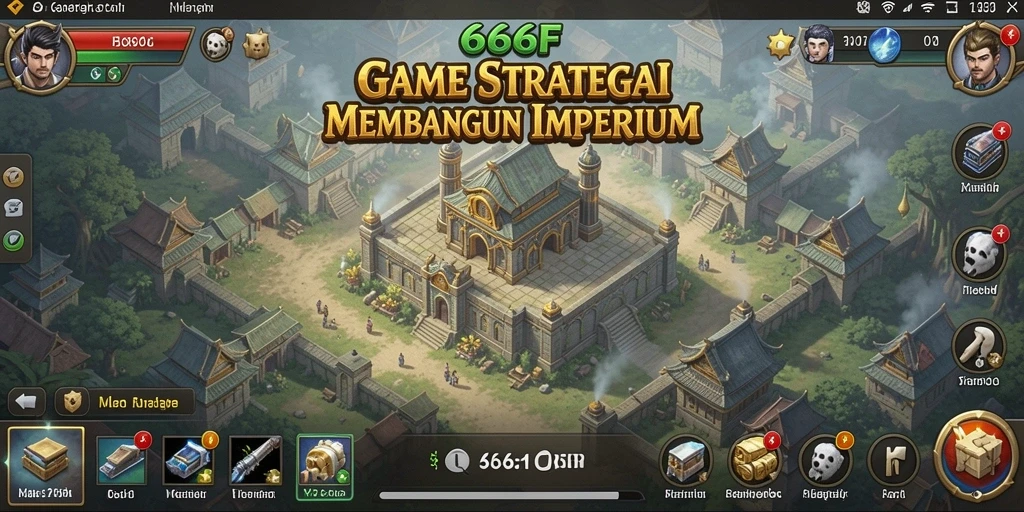 Tampilan gameplay 666F yang memukau dalam membangun kerajaan.