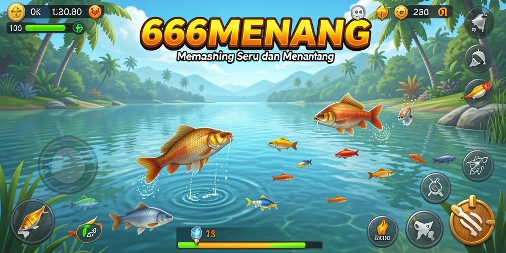 Gameplay seru memancing dengan banyak pilihan ikan.