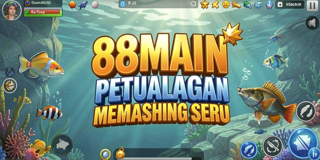 Screenshot gameplay 88MAIN yang menampilkan petualangan memancing.