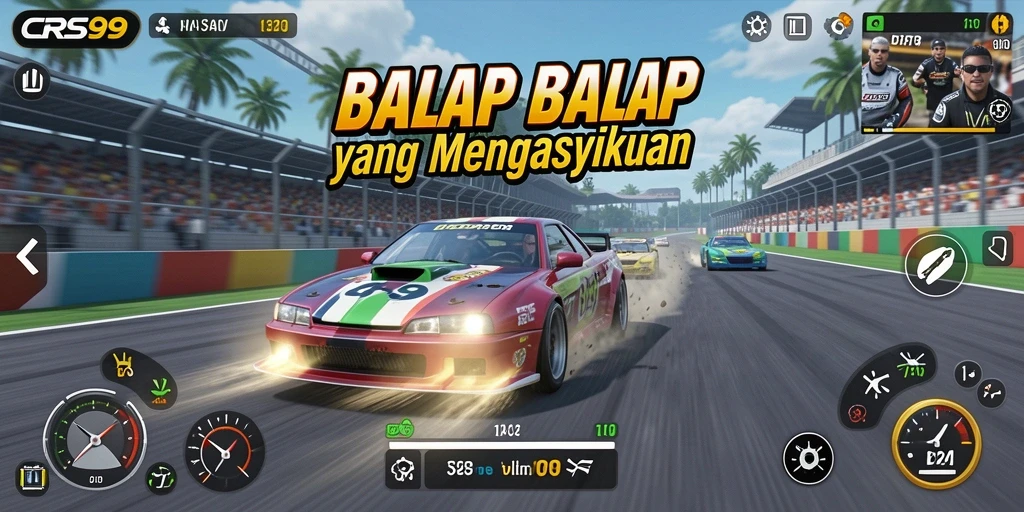 Tampilan gameplay Racing yang mendebarkan dan penuh aksi.