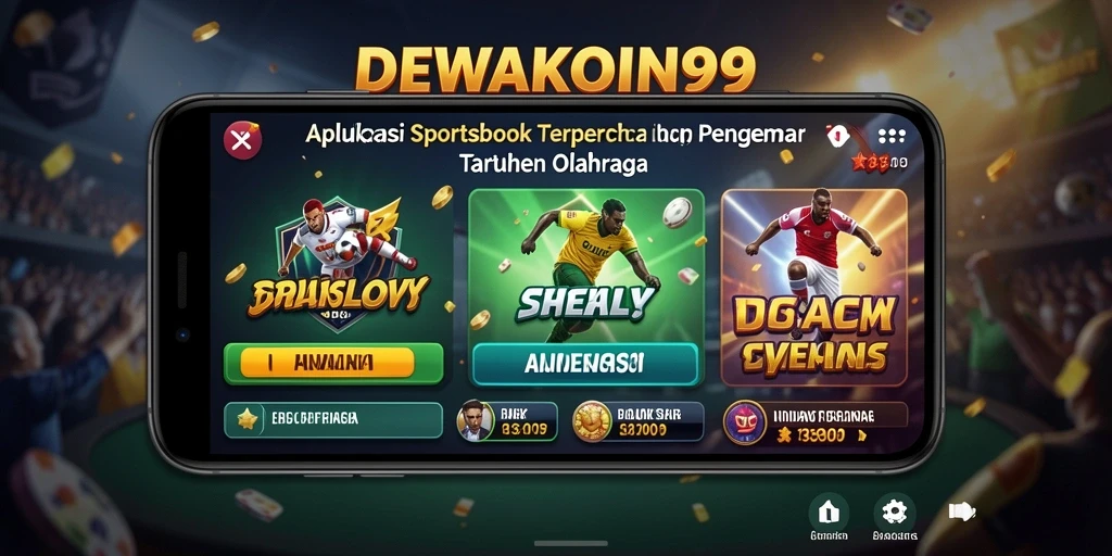 Screenshot gameplay DEWAKOIN99 menampilkan berbagai taruhan olahraga.