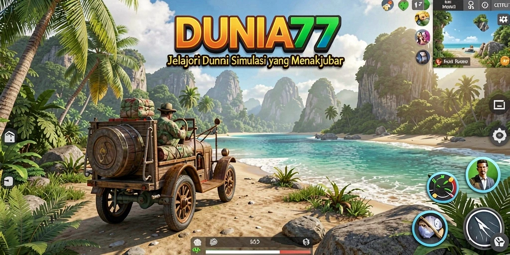 Screenshot DUNIA77 menampilkan gameplay simulasi yang imersif dan interaktif.