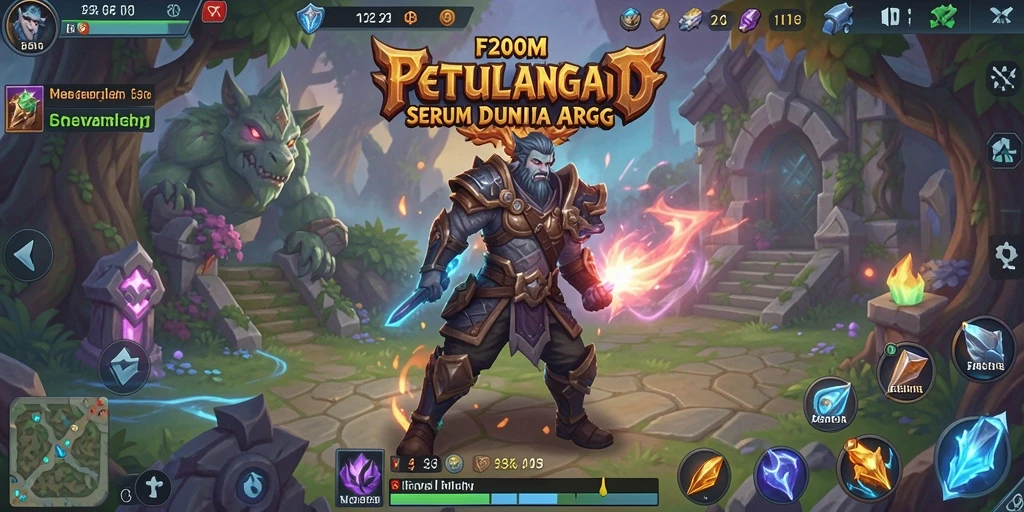 Screenshot gameplay F200M menampilkan aksi pertarungan seru dalam dunia ARPG.