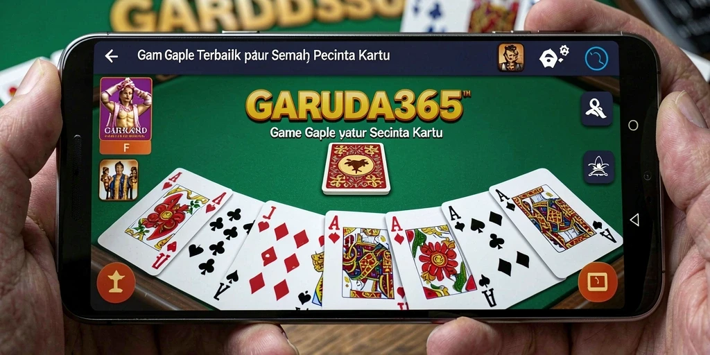 Tampilan gameplay seru dalam GARUDA365, menunjukkan permainan Gaple yang menegangkan.