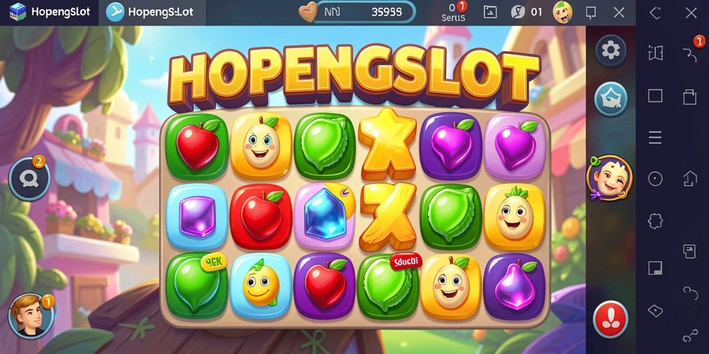 Tampilan gameplay HOPENGSLOT dengan berbagai level Match-3 yang menantang.