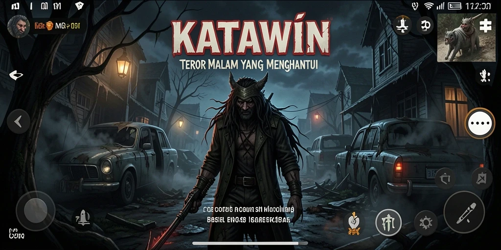 Tampilan gameplay KATAWIN yang menegangkan dan mencekam.