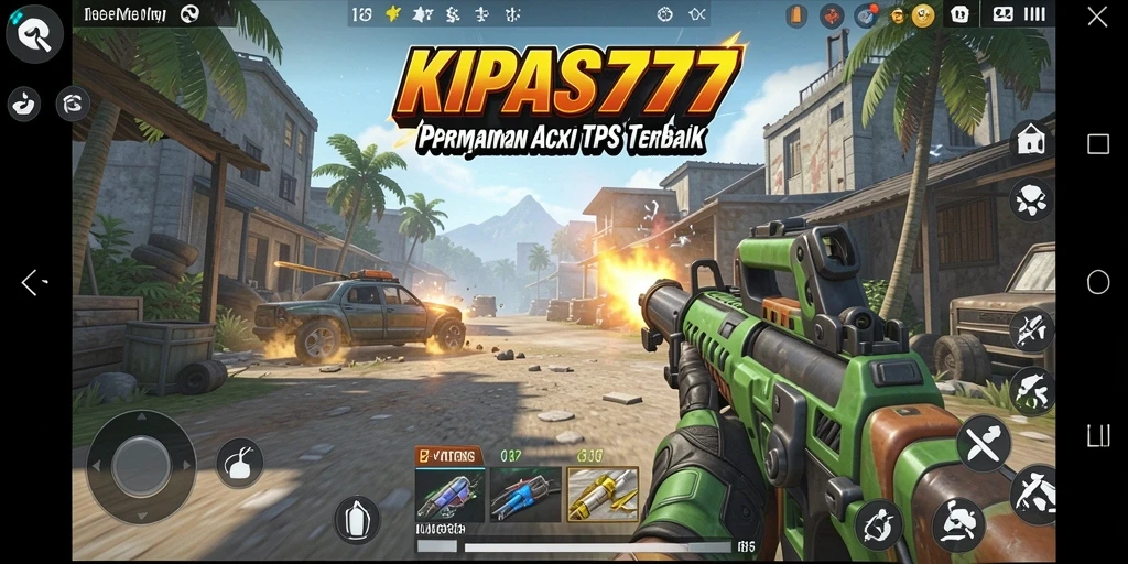 Tampilan aksi seru dalam gameplay KIPAS777 yang menampilkan pertarungan TPS.