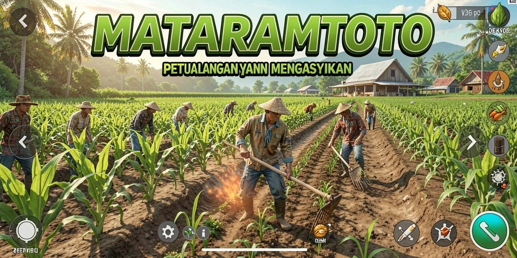 Tampilan screenshot <strong>MATARAMTOTO</strong> yang menampilkan aktivitas bertani yang seru.