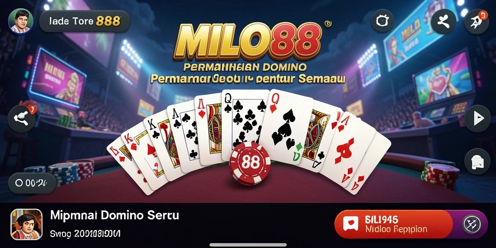 Tampilan gameplay seru dalam permainan Domino MILO88.