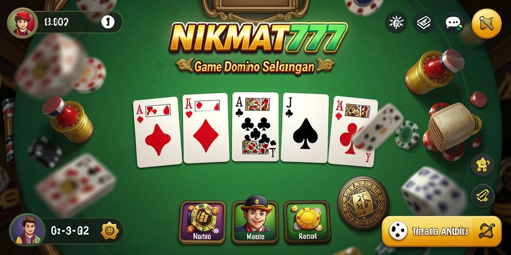 Screenshot gameplay menunjukkan keseruan bermain Domino di NIKMAT777.
