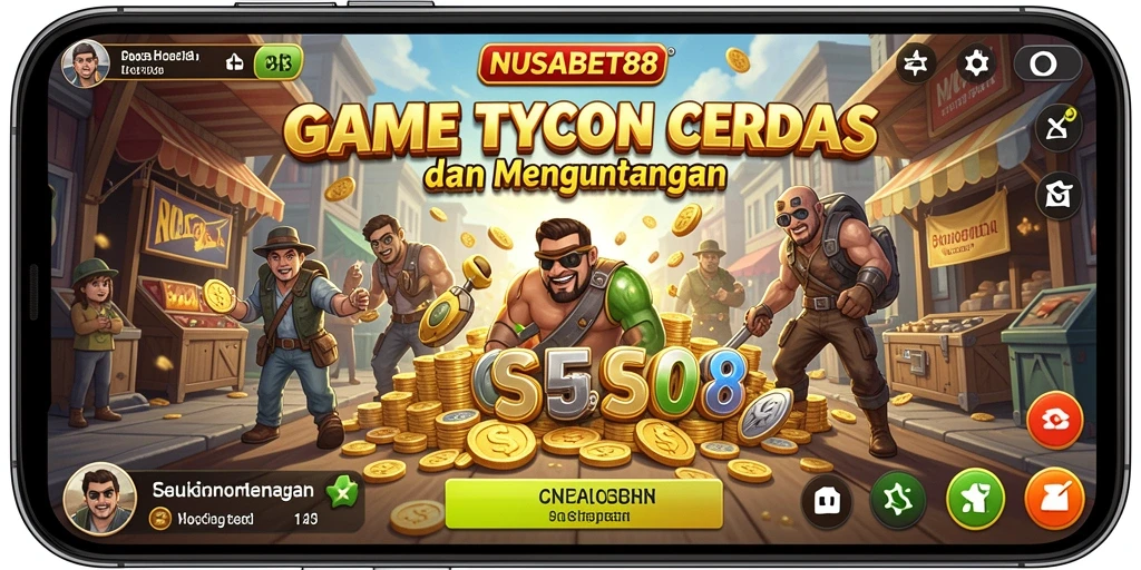 Screenshot gameplay NUSABET88 menampilkan aksi manajemen bisnis yang menarik.