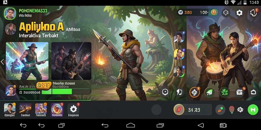 Tampilan gameplay interaktif dalam POHONEMAS33 yang menampilkan fitur kuis musik.