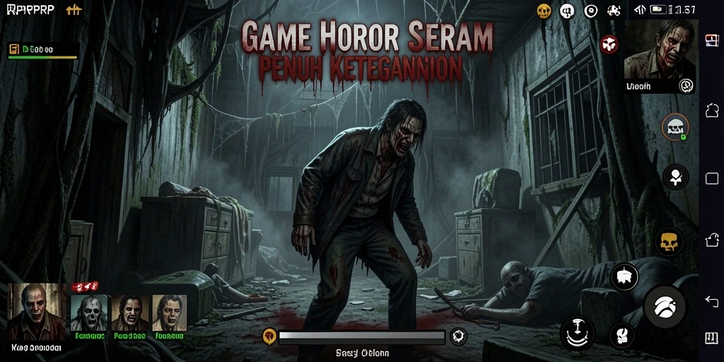 Tampilan gameplay RPRPRP yang mengerikan dan mendebarkan.