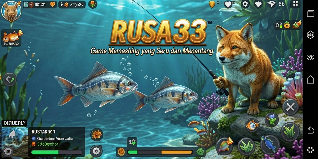 Screenshot gameplay RUSA33 yang menampilkan pengalaman memancing yang mendebarkan.