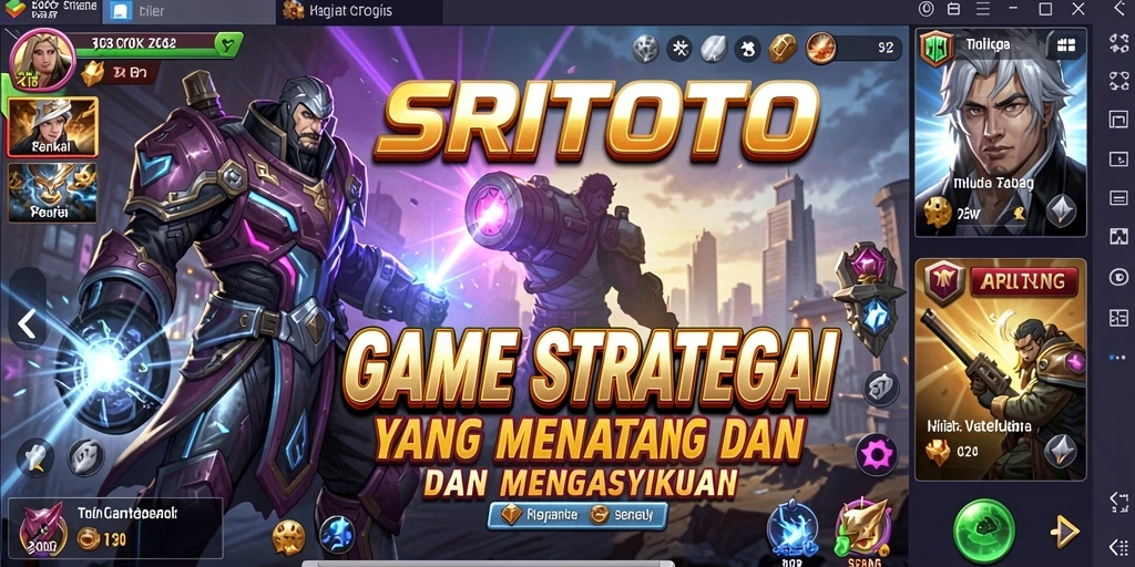 Screenshot gameplay SRITOTO dengan grafis yang menawan dan aksi strategi.
