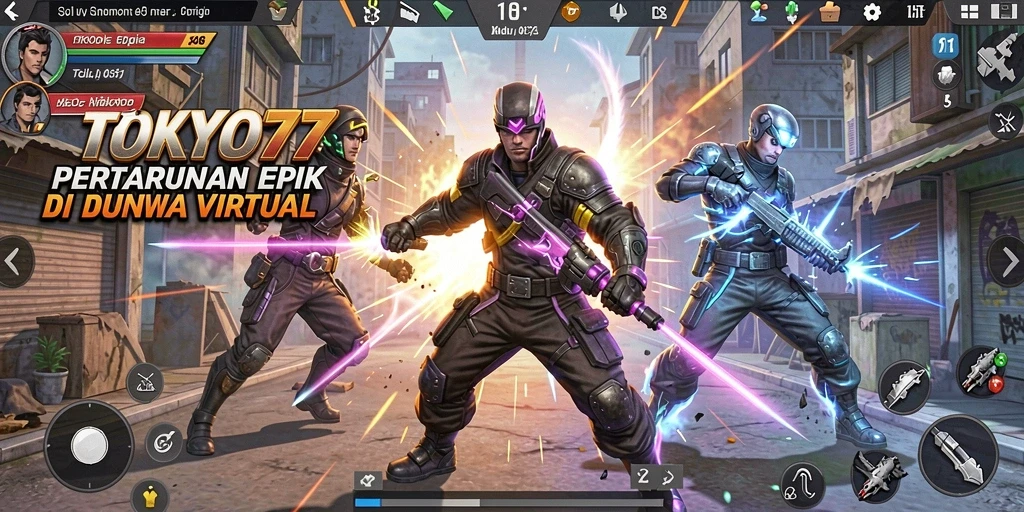 Gameplay seru dengan pertarungan karakter di TOKYO77.